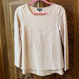 EUC - The Limited - Blush Pink Textured and Layered Split Back Top XS